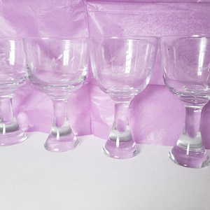 Set of 4, Princess House Crystal Glasses, Footed Bar Glass
