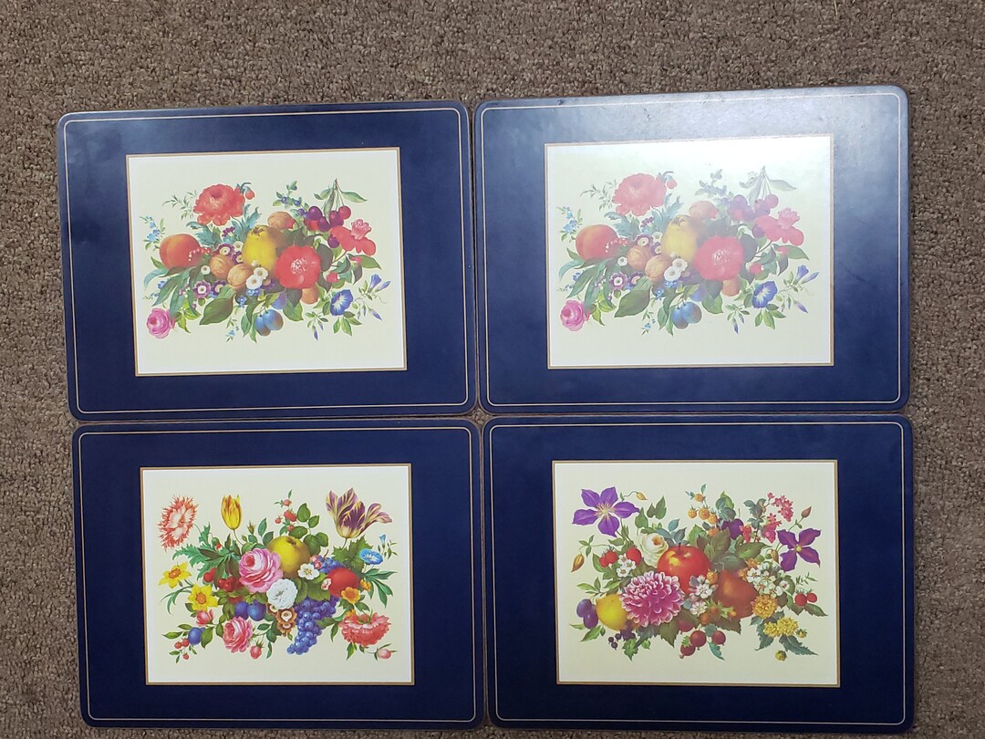 Set of 4 PIMPERNEL Placemats Meissen Fruit and Flowers Etsy