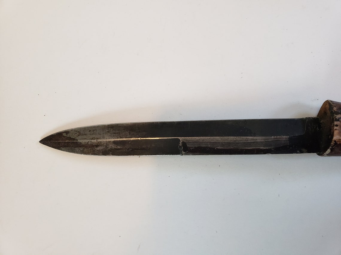 Vintage Kiffe Japan Military Knife Hand Carved Old Wise Etsy Canada