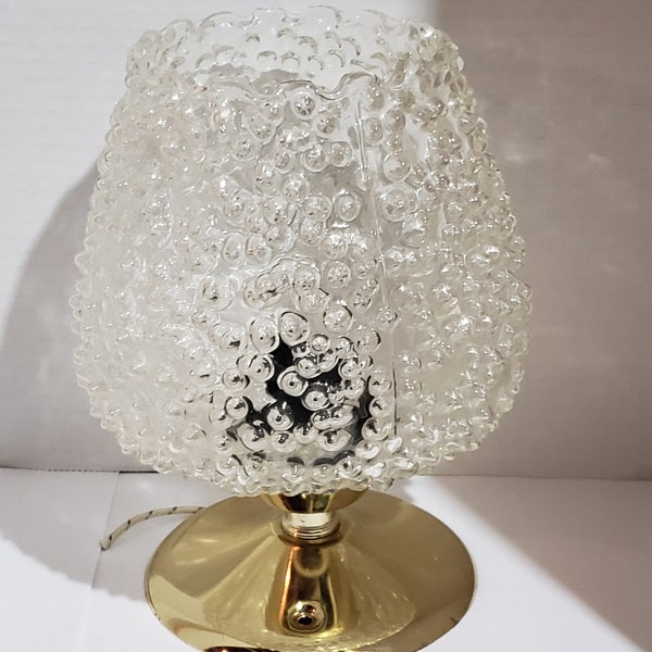 Vintage Bubble Hobnail Clear Glass Shade Light Fixture, Ceiling Wired , Mid Century Ceiling Light
