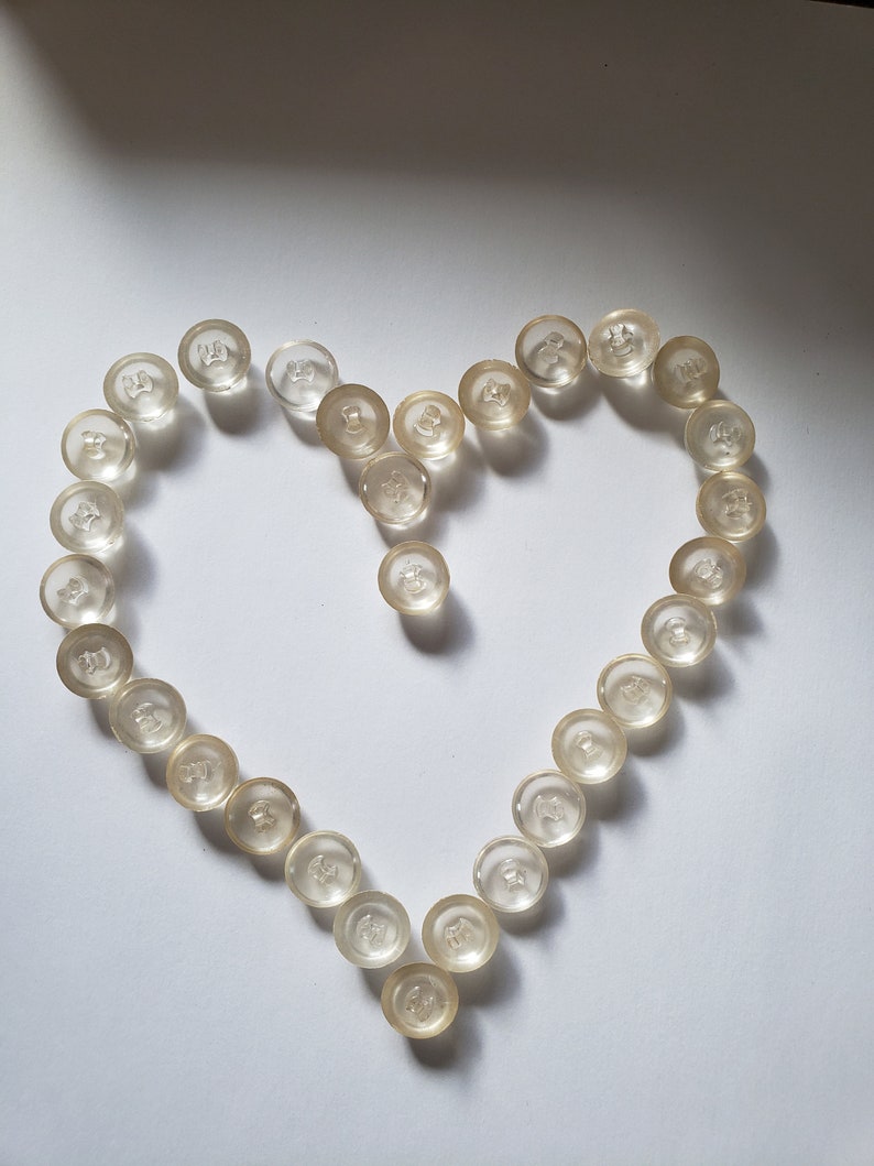 30 Clear Button Shank Vintage Buttons