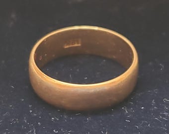 Antique 1800's ~ 18K Marked Gold Edwardian Wedding Band, 5mm Band Ring, Size 6 ~ See Listing
