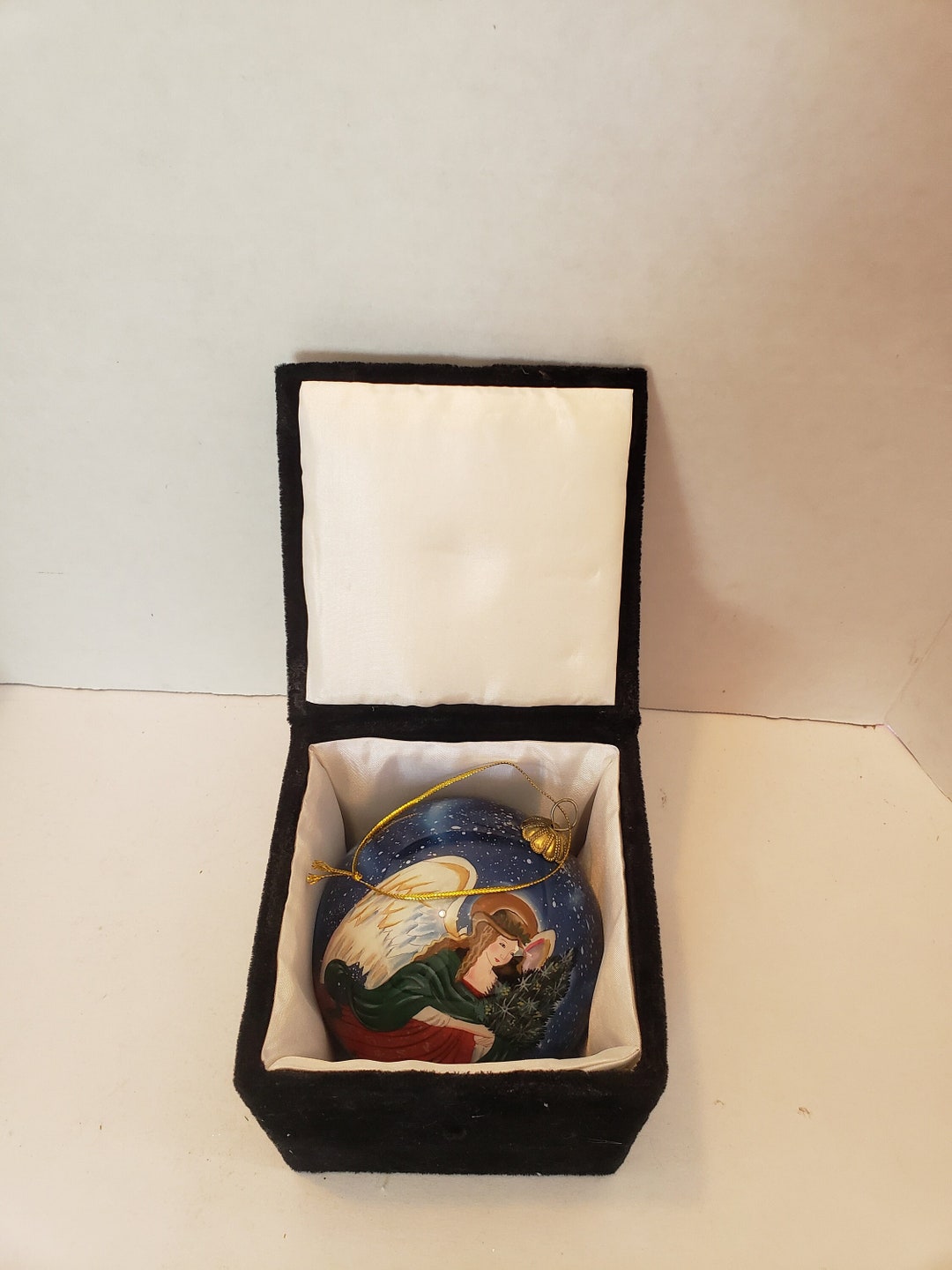 Li Bien Christmas Tree Ornament, Hand Painted Inside Bauble Angel