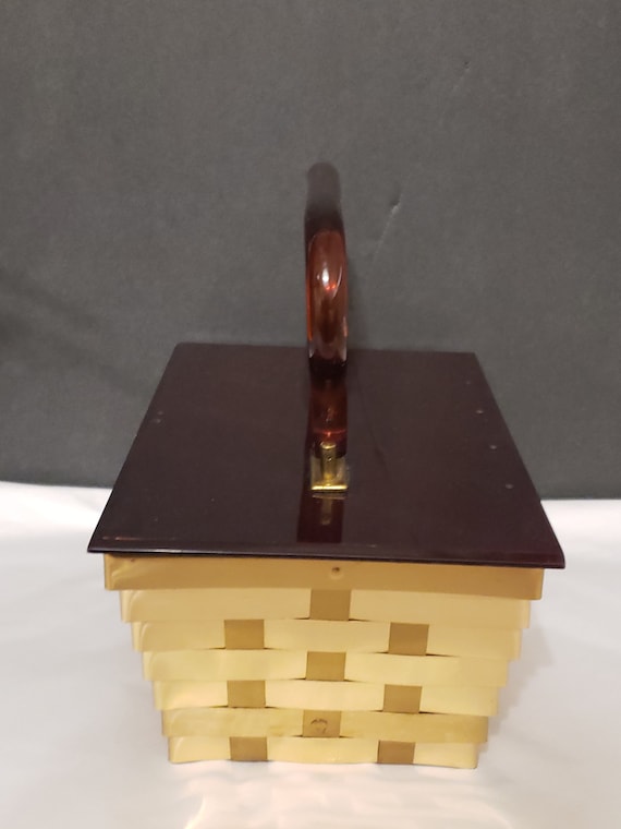 【未使用・箱付】本場 銚子ちぢみ 反物 無形文化財 昭和レトロ 1950s Dorset & Rex Fifth Ave Oblong Box Purse, Mahogany Lucite Lid