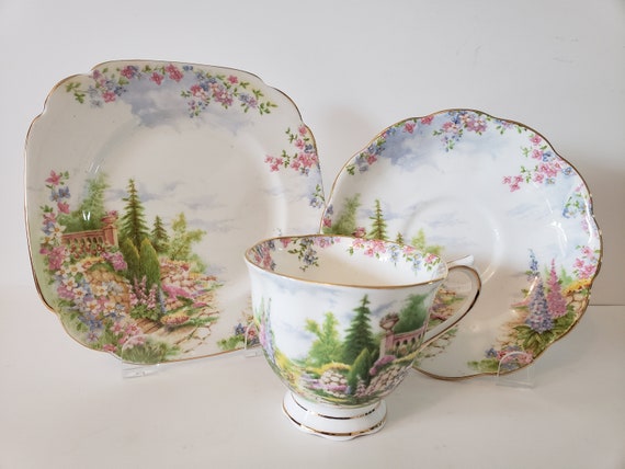 Royal Albert KENTISH ROCKERY Bone China Trio Set / Teacup - Etsy