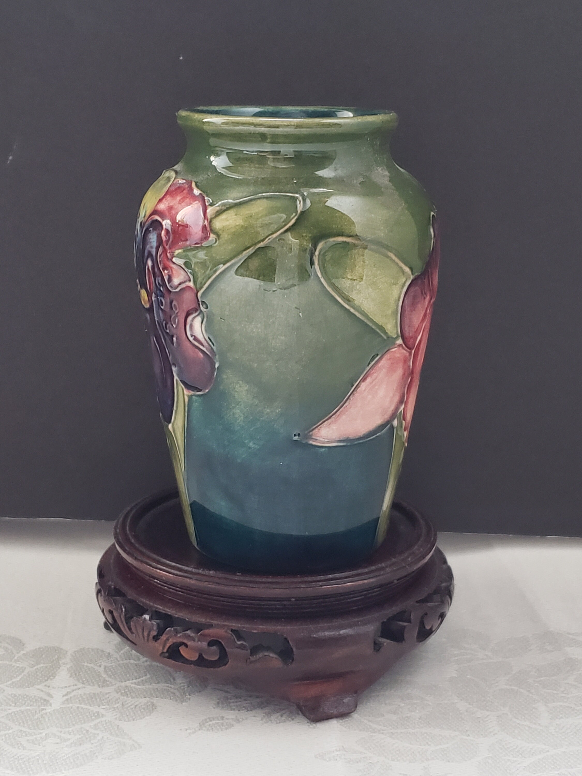 Moorcroft Pottery iris Vase Green Etsy Canada