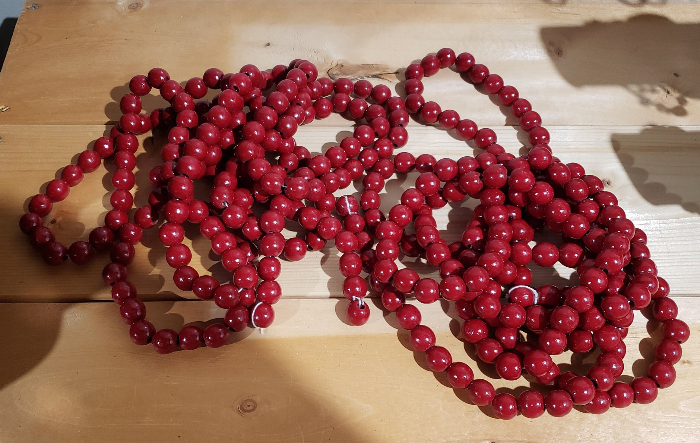 Red Wood Bead Cranberry Garland - World Market