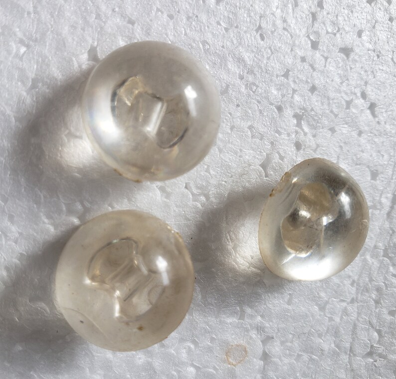 30 Clear Button Shank Vintage Buttons
