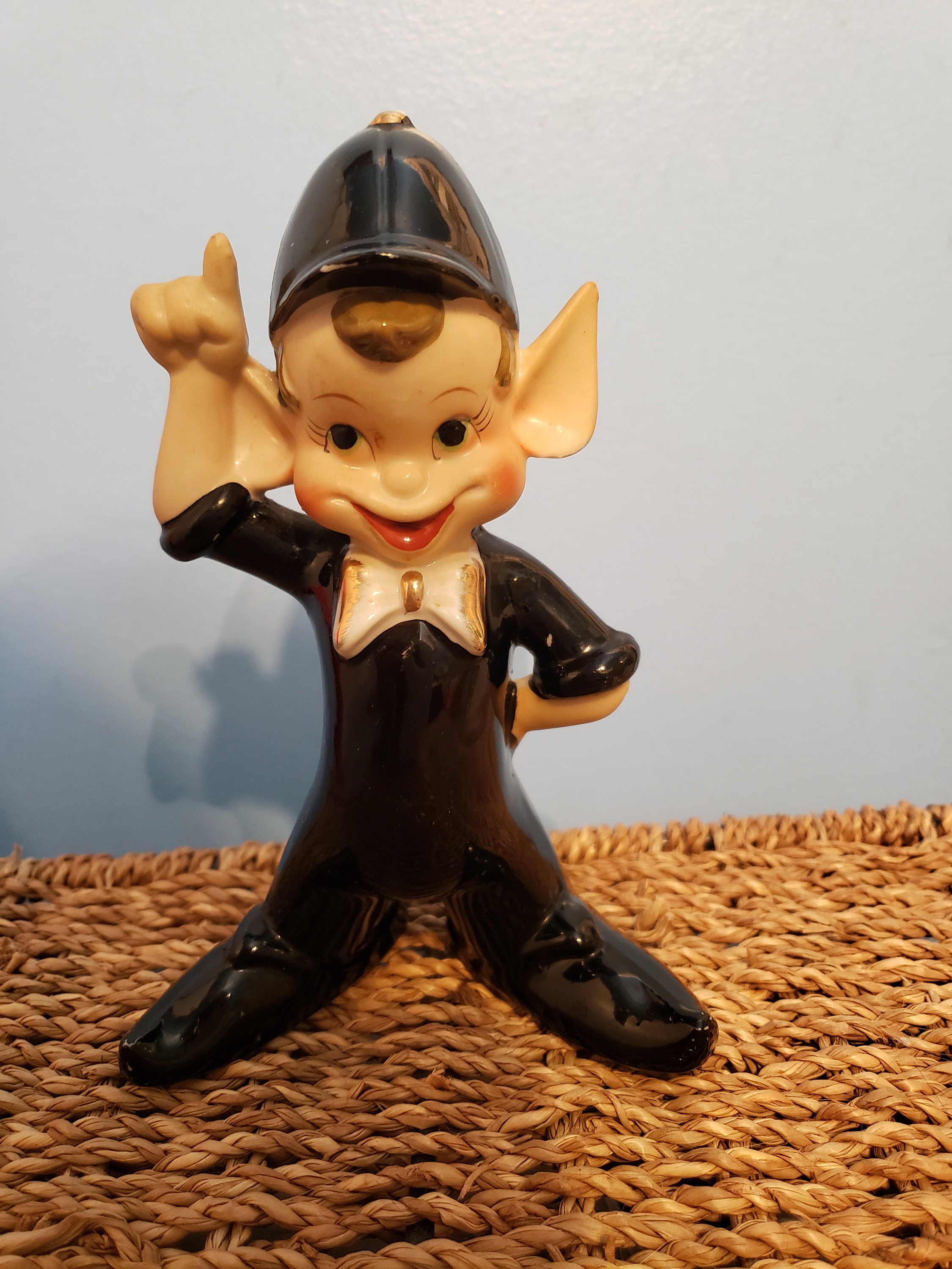 Rare Baseball Umpire Ceramic Vintage Pixie Elf Figurine, 1950's Ceramic ...