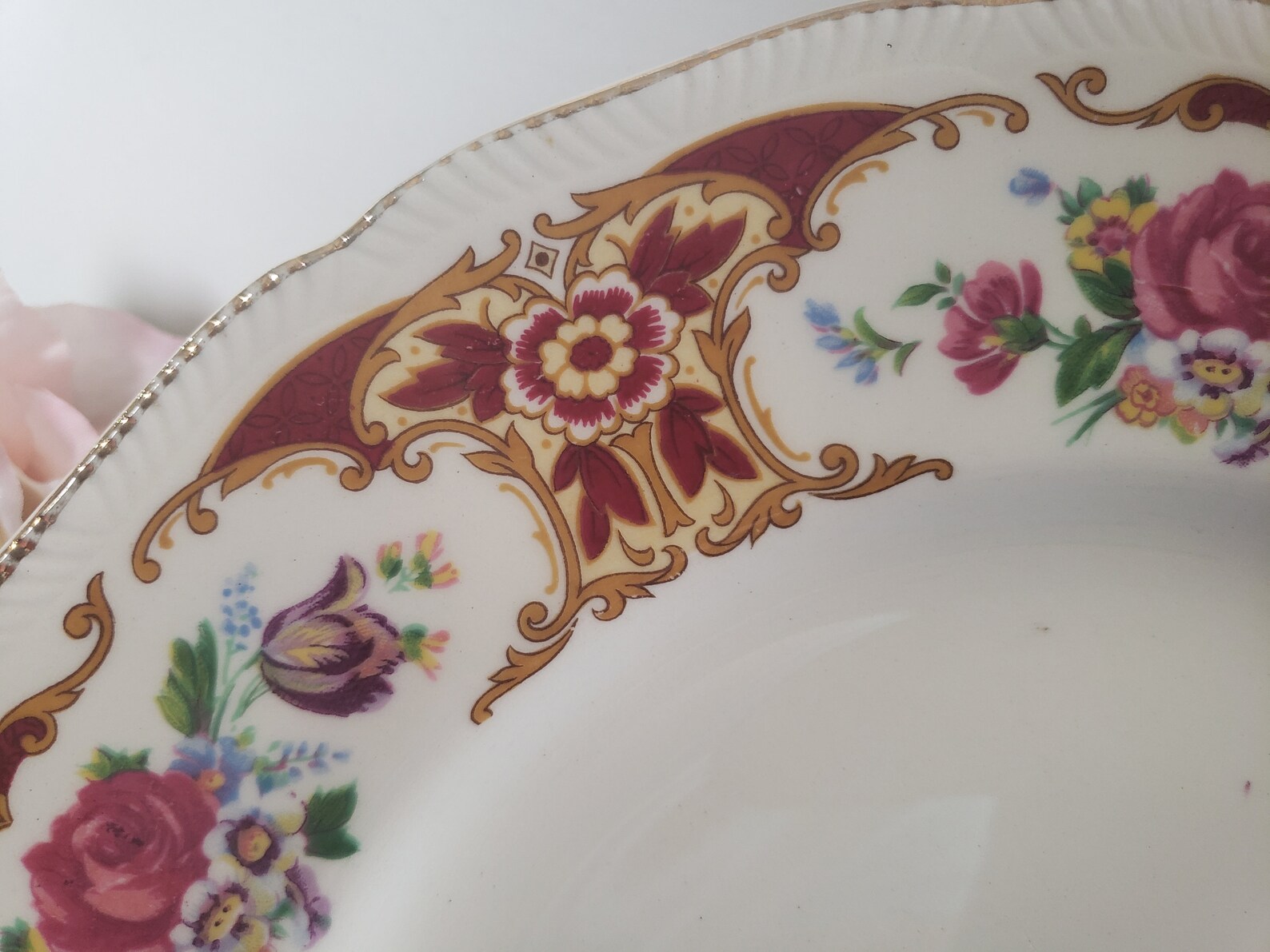 Royal Swan 22 KT Gold Decorated Mixed Floral Dinner Plate Etsy