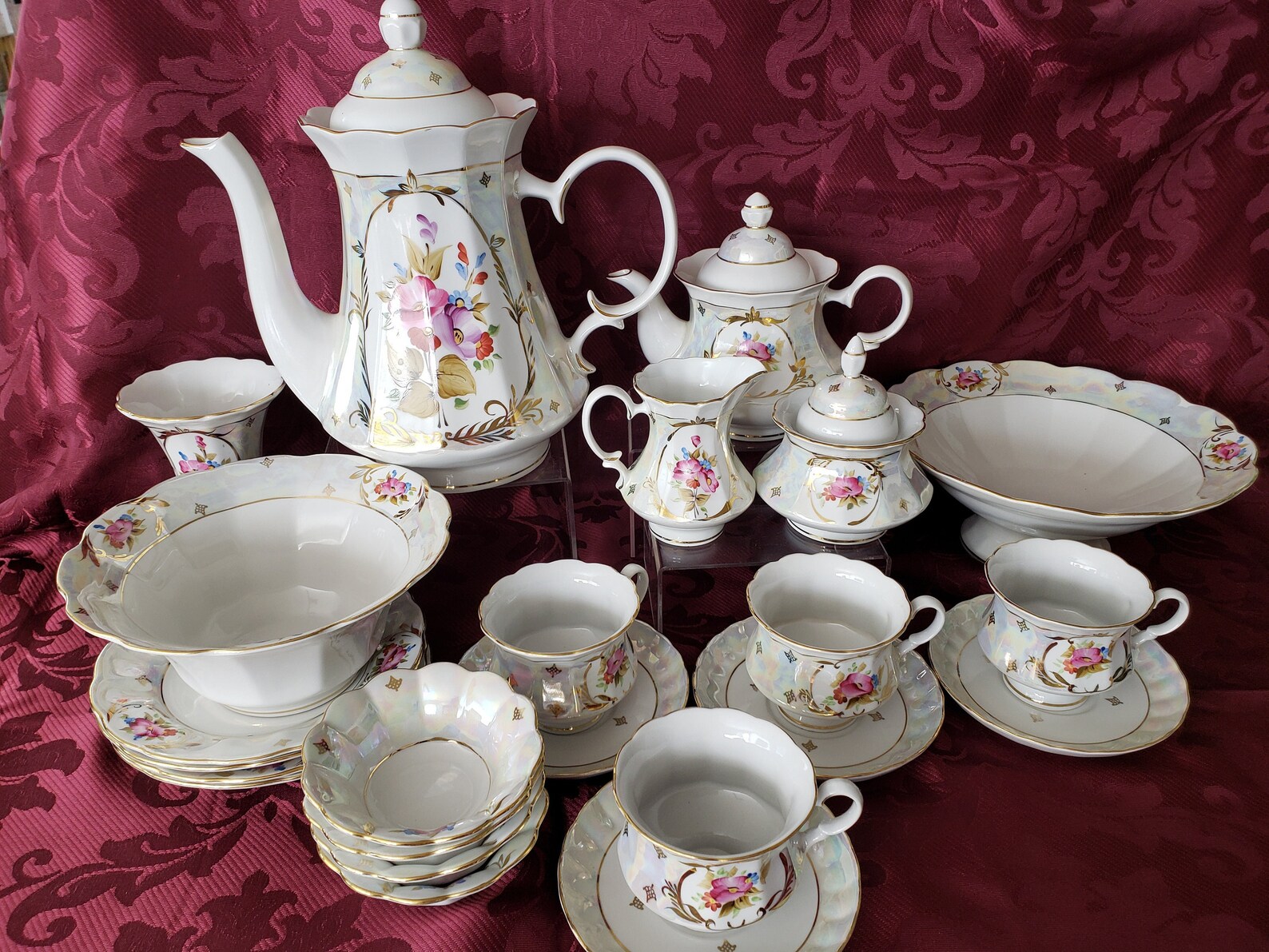 Korosten Porcelain Ukraine Russian Luster Tea Set / Floral Etsy Canada