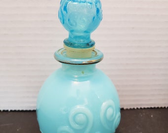 Avon Opalescent Bristol Blue Cologne Bottle, Perfume Bottle, Baby Blue Vintage Bottle