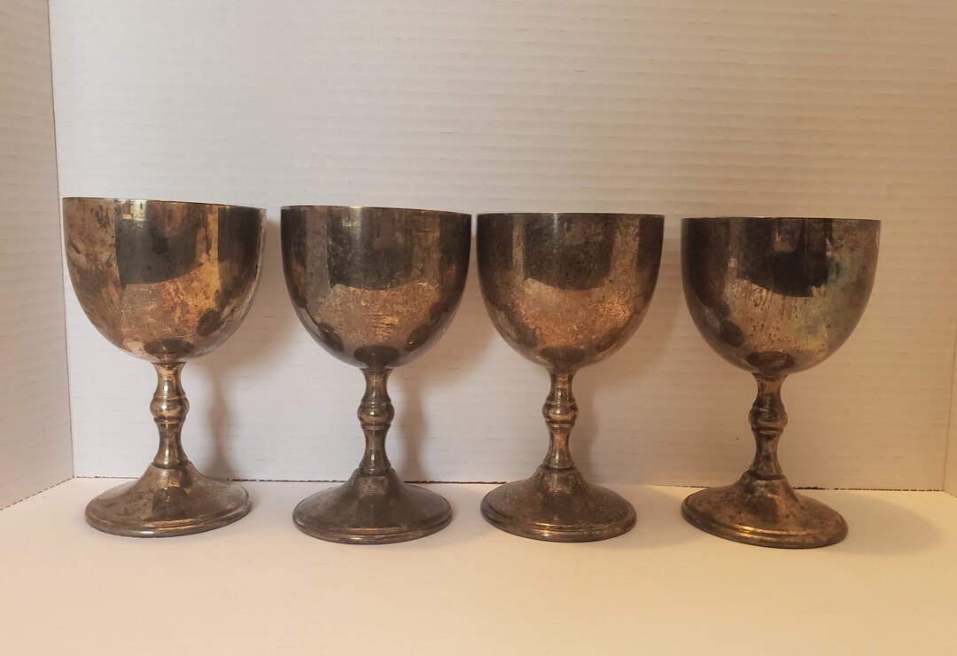 M. A. Roger S. P. Copper Goblet Wine Chalice Set of 4 Glasses Etsy