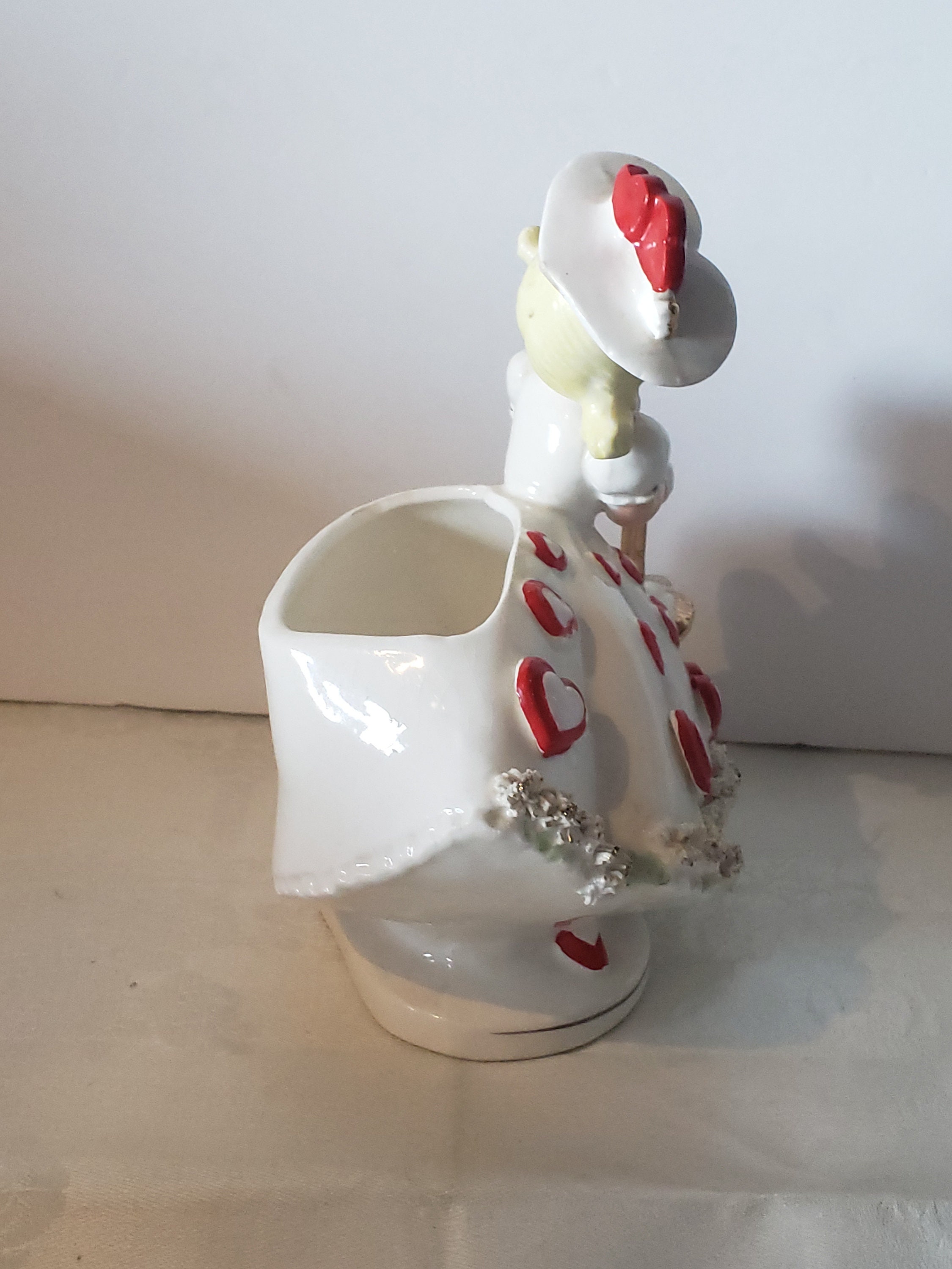 Vintage Relpo Lady Planter, Valentines Relpo Lady, Relpo A809