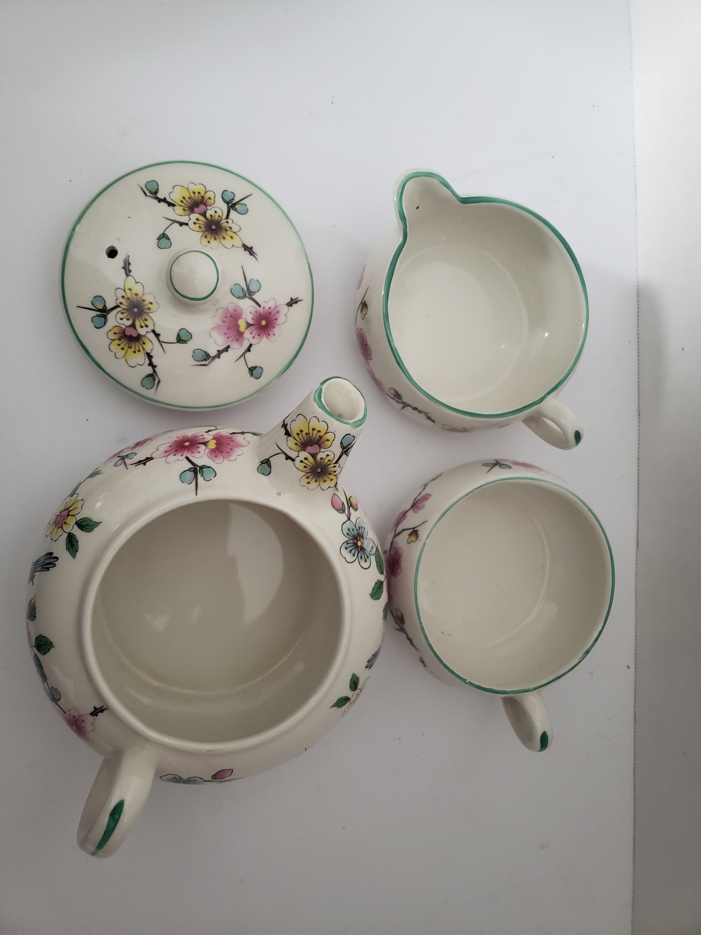 Old Foley Stacking Tea Set for One, Stacking Teapot Cream Sugar, Made ...