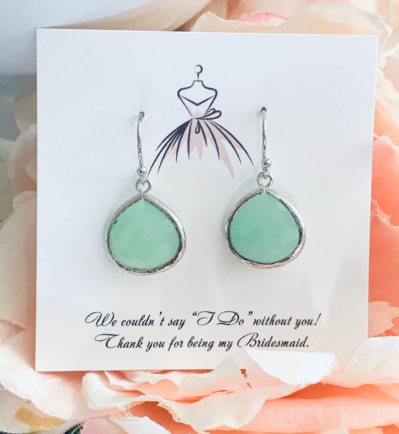 Light Mint Earrings Mint Green Earrings Light Mint Wedding Etsy