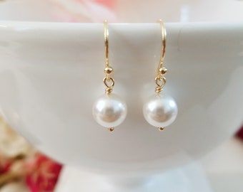 Pearl earrings, Swarovski Pearl drop earrings, Pearl wedding earrings, bridesmaid gift, Gift for Her, Valentine’s Gifts for Her