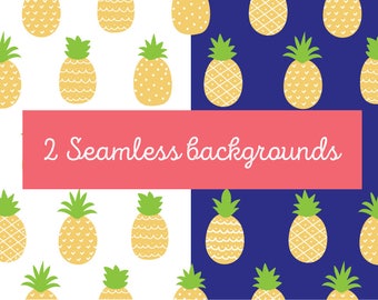 2 Pineapple Seamless Backgrounds
