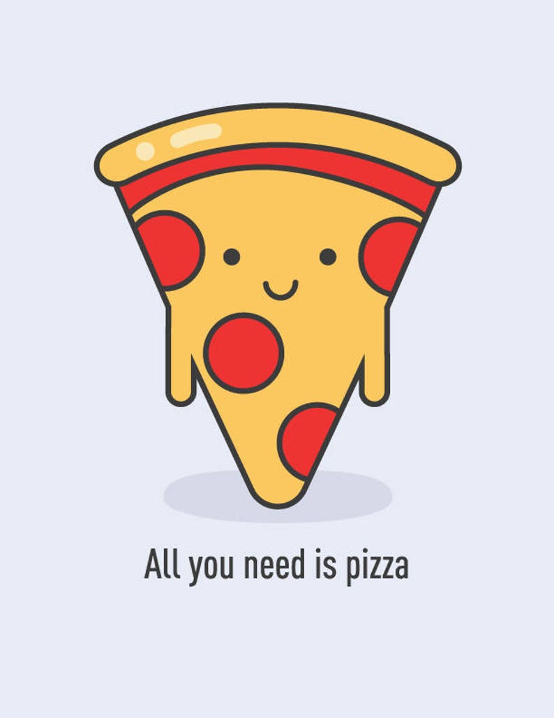 All you need is pizza flat illustration Pizza Clip Art EPS, JPG, PNG image 1