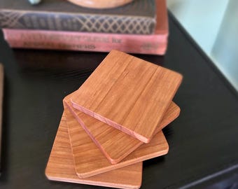 Sous-bock en bois, bloc de boucher - Lot de 4