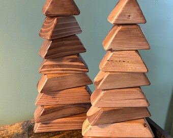 Décoration de sapin sur poteau pivotant - Décoration boisée, rustique - Décoration de Noël