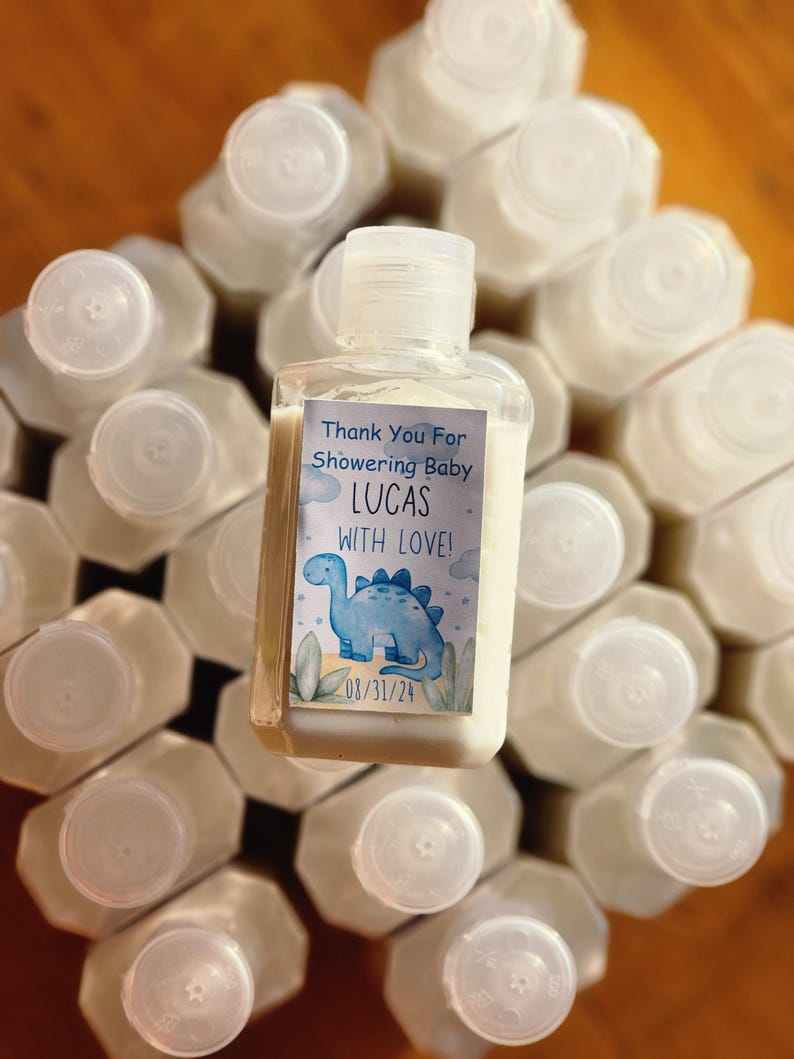 Baby Shower Favour, Personalized Party Favour, Dinosaur Baby Shower