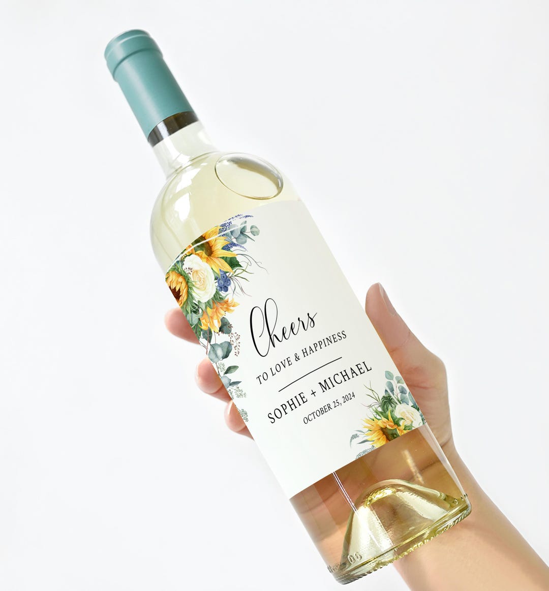 Personalized Wine Label, Printed Wine Bottle Labels, Wedding Table ...