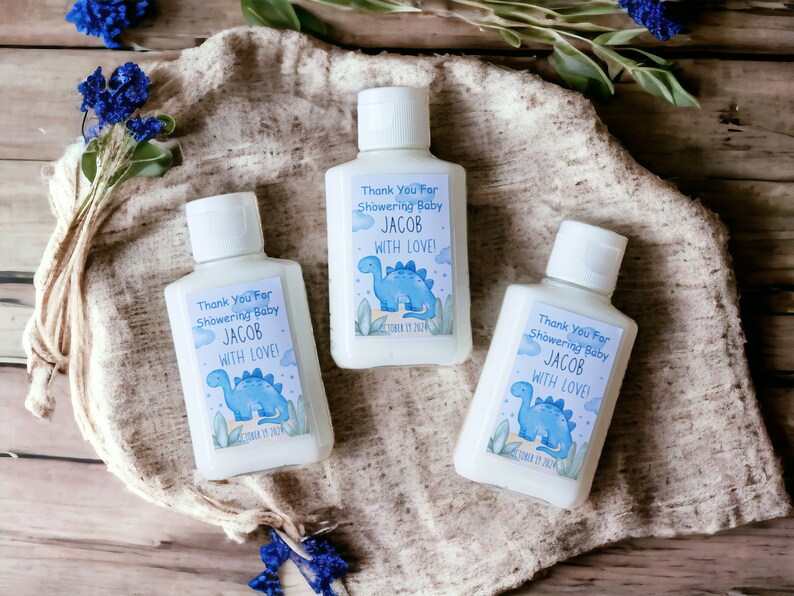 Baby Shower Favour, Personalized Party Favour, Dinosaur Baby Shower