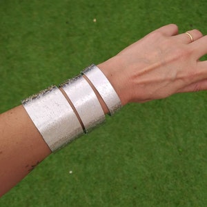 Extra Wide silver cuff bracelet aluminium image 1