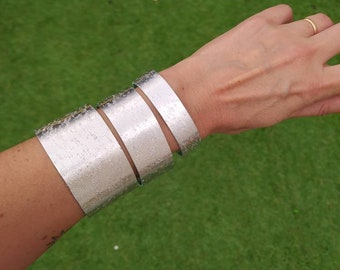 Extra Wide silver cuff bracelet (aluminium)