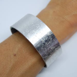 Extra Wide silver cuff bracelet aluminium image 2