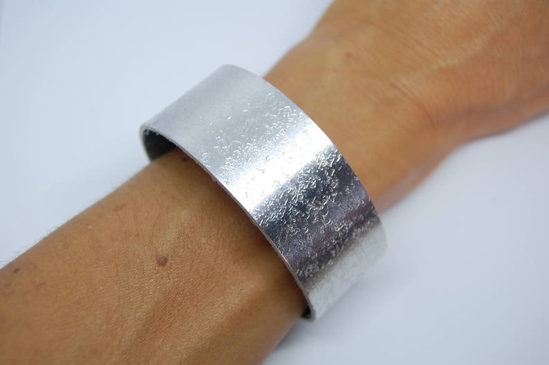 Extra Wide silver cuff bracelet aluminium image 2