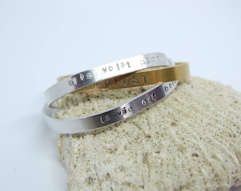 Personalized custom cuff bracelet