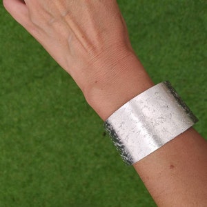 Extra Wide silver cuff bracelet aluminium image 6