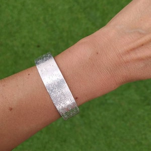 Extra Wide silver cuff bracelet aluminium image 4