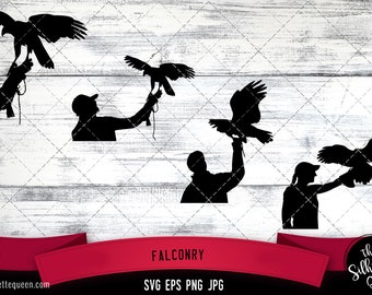 Falconry Silhouette Vector | Falconry SVG | Clipart | Graphic | Cutting files for Cricut, Silhouette
