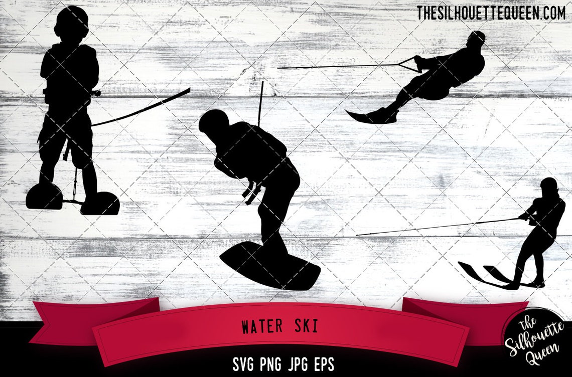Water Ski SVG Silhouette Logo Water Ski SVG Cut Files for Etsy