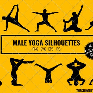 Yoga Pilates Silhouette Poses Postures Exercise Positions. Woman