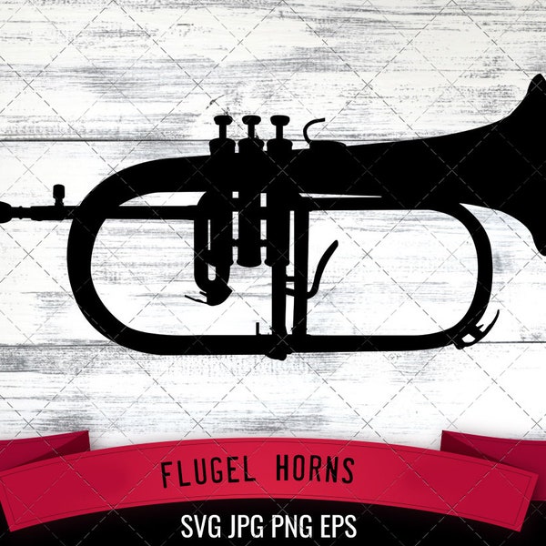 Flugel Horn SVG, Musical Instrument SVG, Logo - Digital Download with Commercial License for Cricut, Silhouette, Scan N Cut Crafting