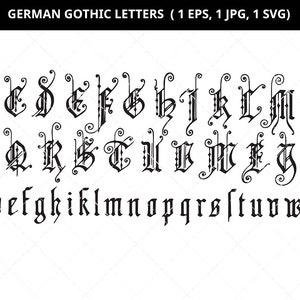 Fancy Gothic Alphabets Printable, Bold and Decorative Vintage