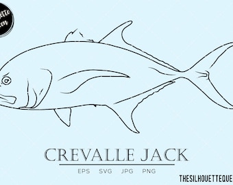 Crevalle Jack svg, salt water fish svg,  marine svg, aquatic svg, fish face svg, fish tail svg, vector, cut files for circuit