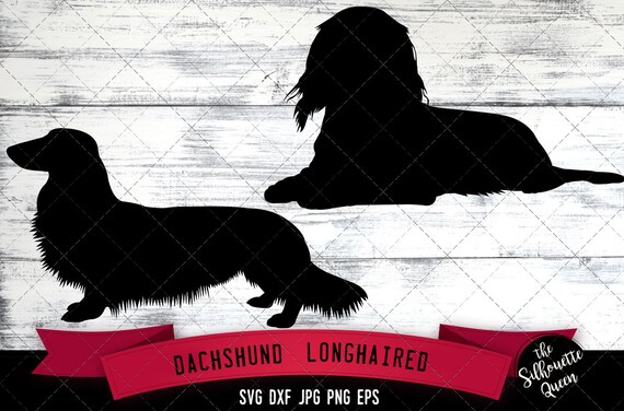 Dachshund Longhaired Svg Files Dog Svg Silhouette File Etsy