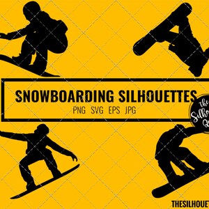 Snowboarding SVG Bundle zum Schneiden, Cut Dateien Silhouette Studio, Cricut, Diecut Machine Digital File, Instant Download, Eps, Dxf