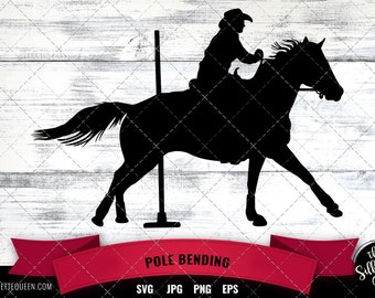 Pole Bending, rodeo cowboy svg, Gymkhana Equestrian,  Pony Club svg, 4-H svg, O-Mok-See svg, texas svg, rider svg, horseman svg