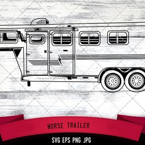 Horse Trailer Vector Logo, Transportation Rental Company, Clipart,  Graphic,  SVG Files for Cricut, Vector Images, Silhouette, Clip Art
