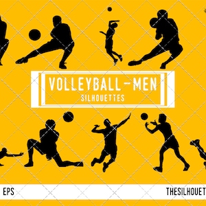 Mann Volleyball Silhouette, männliche Volleyball Clipart, junge Sport Vektor, Jungen Svg, Png, Cricut geschnitten Dateien jpg