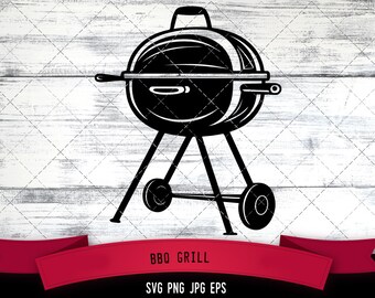 BBQ Grill SVG, Barbecue SVG, Logo - Digital Download with Commercial License for Cricut, Silhouette, Scan N Cut Crafting