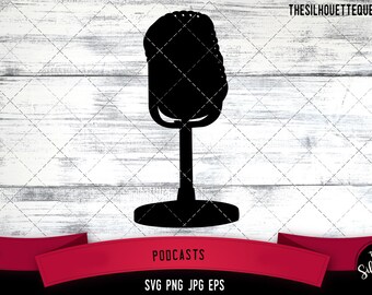 Podcasts SVG,  Silhouette, Logo, Podcasts SVG Cut Files for Cricut Design, Podcasts  Digital Commercial Clipart