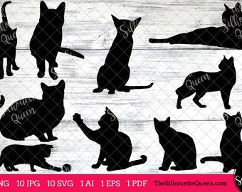 Siamese Cat svg, cat monogram, cat svg file, clipart vector, cat svg bundle, cat cut files, cat silhouette, cat cricut, eps, png