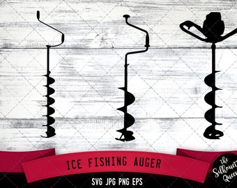 Ice Auger, Frozen Lake Drill Svg,  Cricut files, Silhouette Studio Vector Design, Cut File, Scan n Cut, eps file, dxf png